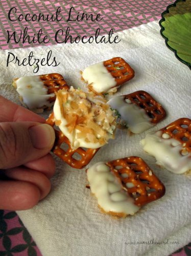 Coconut Lime White Chocolate Pretzels Coconut Lime White Chocolate Pretzels