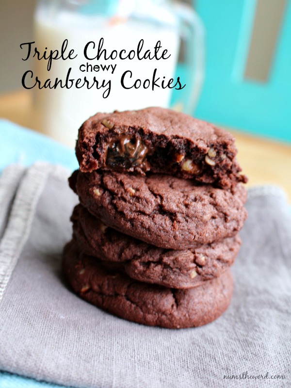 Triple Chocolate Cranberry Cookies Triple Chocolate Cranberry Cookies